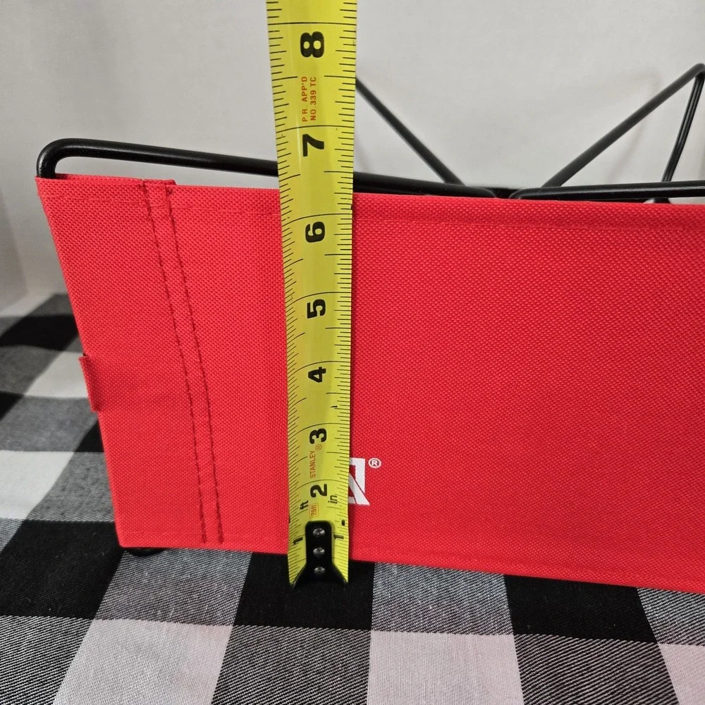 Red Folding Travel Camping Chair Canvas Seat Metal Frame Carrying Bag Convenient